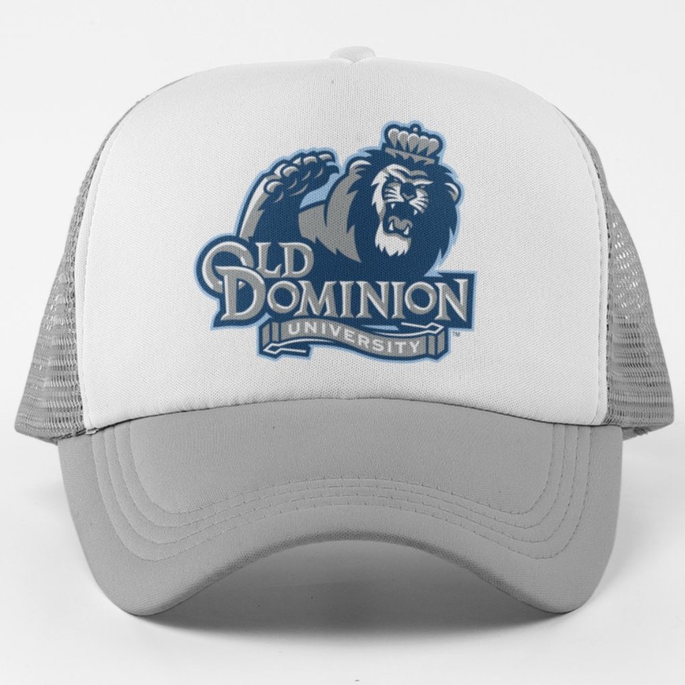 NEW Old Dominion Monarchs Logo Foam Trucker Snapback Hat 2TONE GREY WHITE
